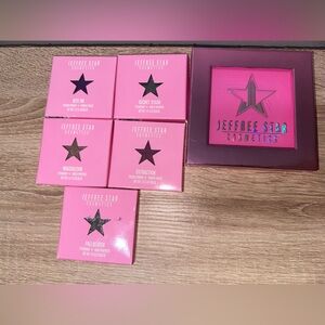 Jeffree Star cosmetics single eyeshadows and magnetic customizable case.